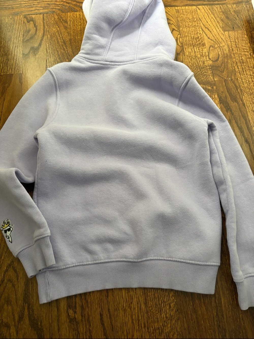 Kids Lavender Hoodie with Embroidered Goat Graphic - Picture 6 of 7